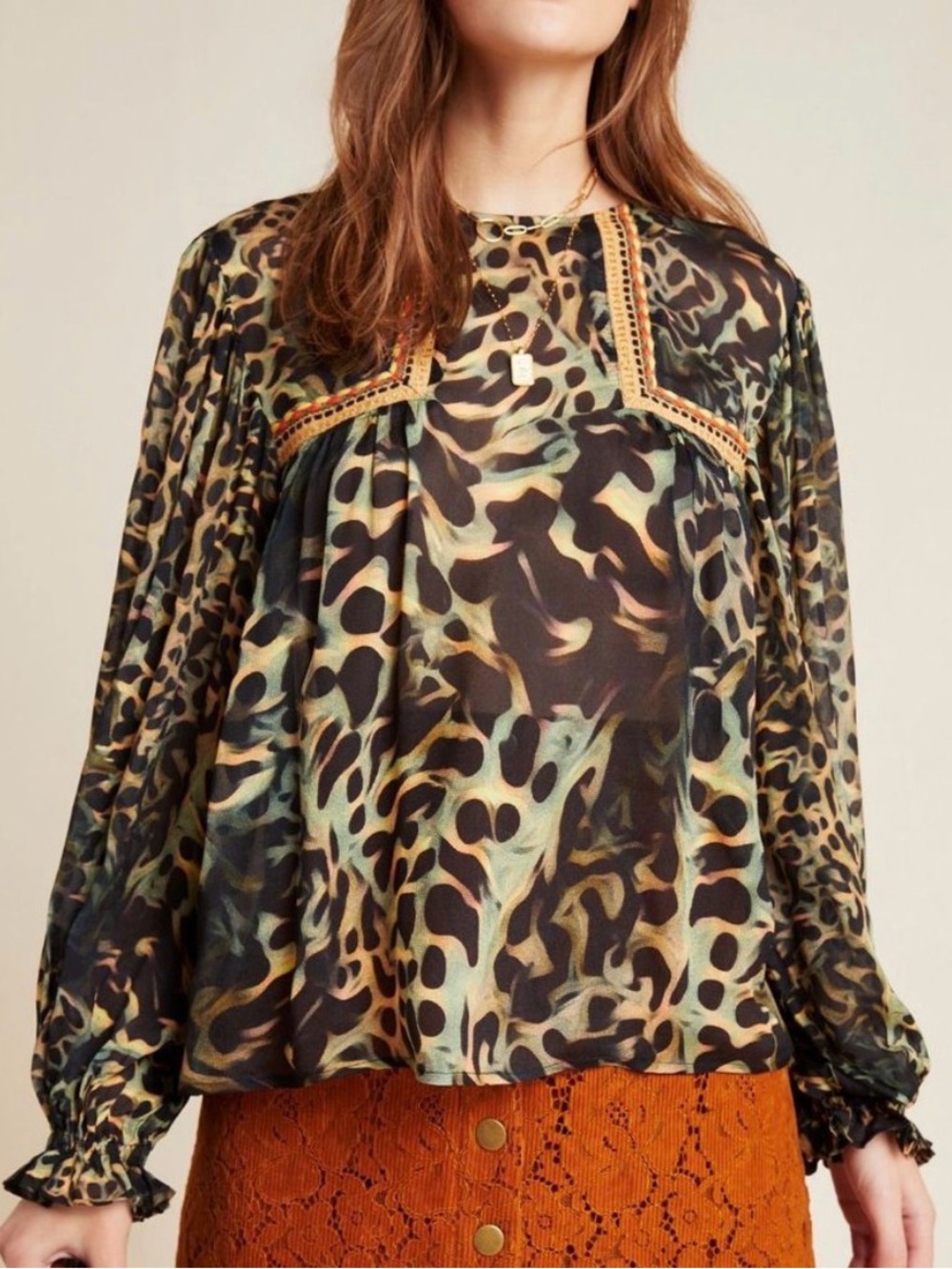 Anthropologie Blank London Miranda Peasant Blouse